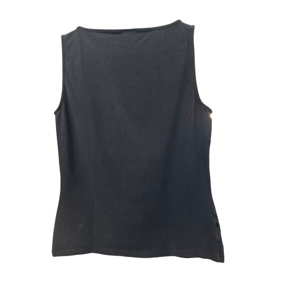 Ann Taylor Black Sleeveless Tank Crew Neck Oval Cutouts Size M EUC - Picture 6 of 6
